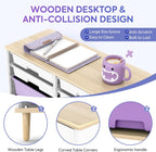12 Drawers Storage Cabinet with Wooden Top and Plastic Bins, Toy Storage Organizer Toy Shelf Storage Chest Cubby Organizer for Home, Office, Playroom, Classroom & Craft Room Storage (Gradient Purple)