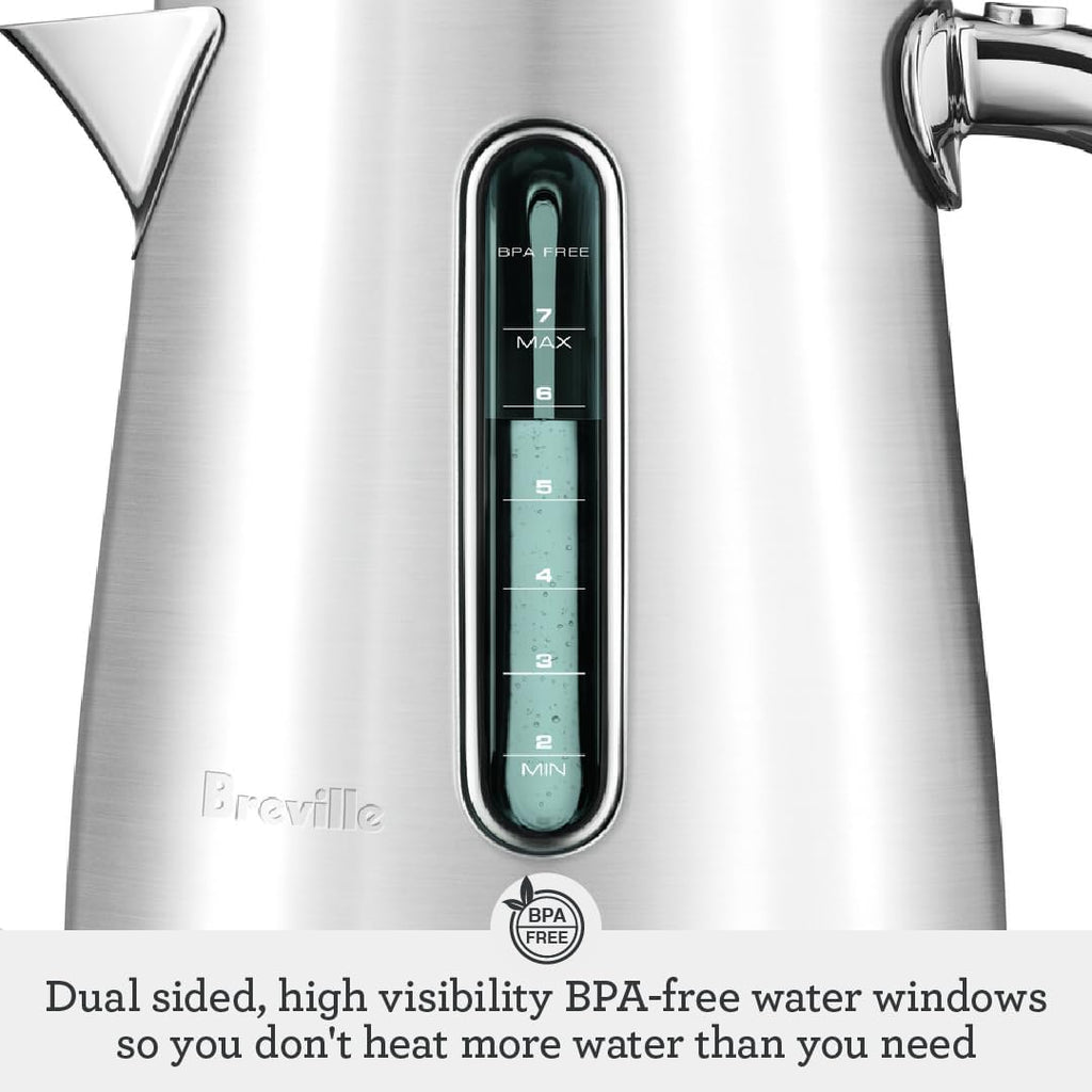 Breville BKE845BST Smart Kettle Luxe Water Heater, 7 Cup, Black Stainless Steel