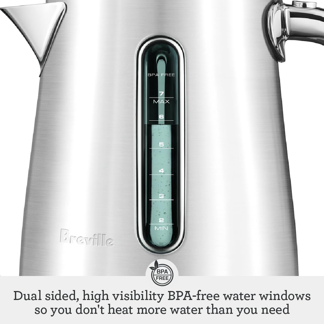 Breville BKE845BST Smart Kettle Luxe Water Heater, 7 Cup, Black Stainless Steel
