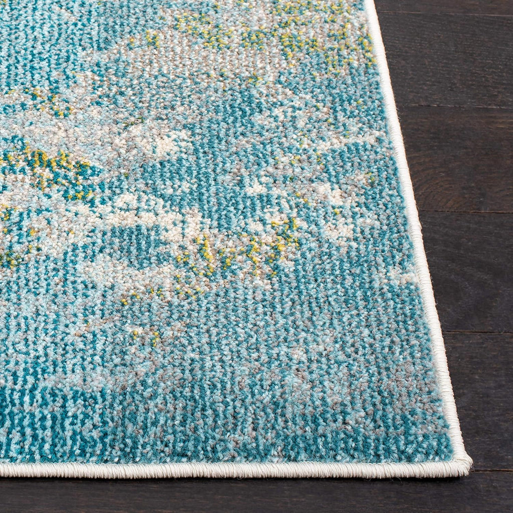 SAFAVIEH Madison Collection Area Rug - 10' x 14', Light Blue & Green, Boho Abstract Design, Non-Shedding & Easy Care, Ideal for High Traffic Areas in Living Room, Bedroom (MAD440J)