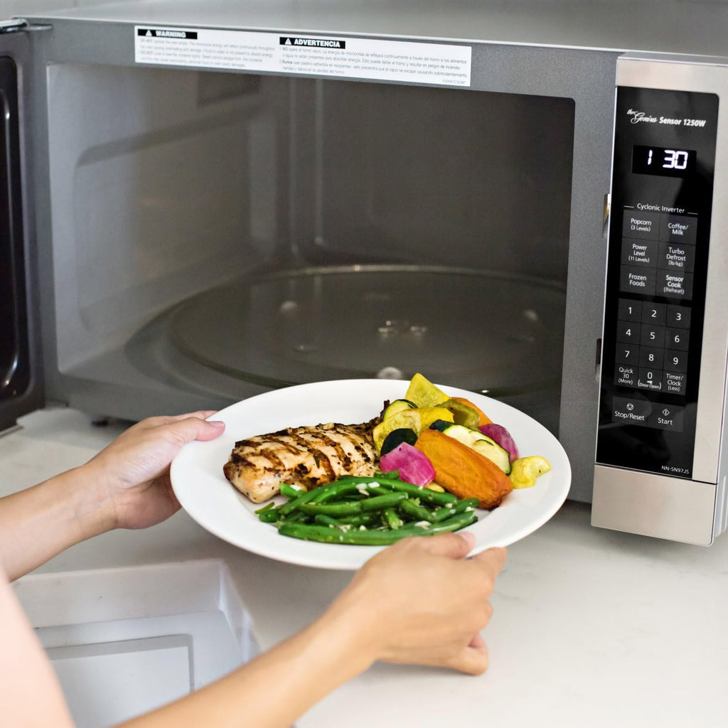 Panasonic Microwave Oven, Stainless Steel Countertop/Built-In Cyclonic Wave with Inverter Technology and Genius Sensor, 2.2 Cu. Ft, 1250W, NN-SN97JS (Silver)
