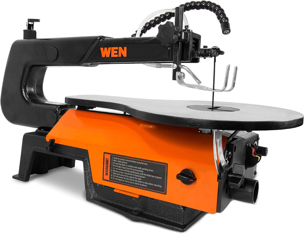 WEN Variable Speed Scroll Saw, 16-Inch with Work Light and Easy Access Blade Changes (3923)