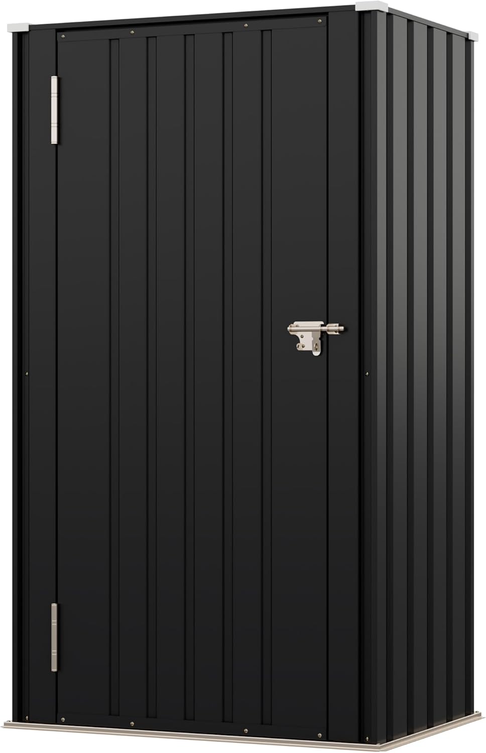 Devoko 22 Cuft Lockable Metal Storage Shed, Vertical Indoor Outdoor Tool Cabinet with Non-Adjustable Shelves for Patio Garden Backyard, Black