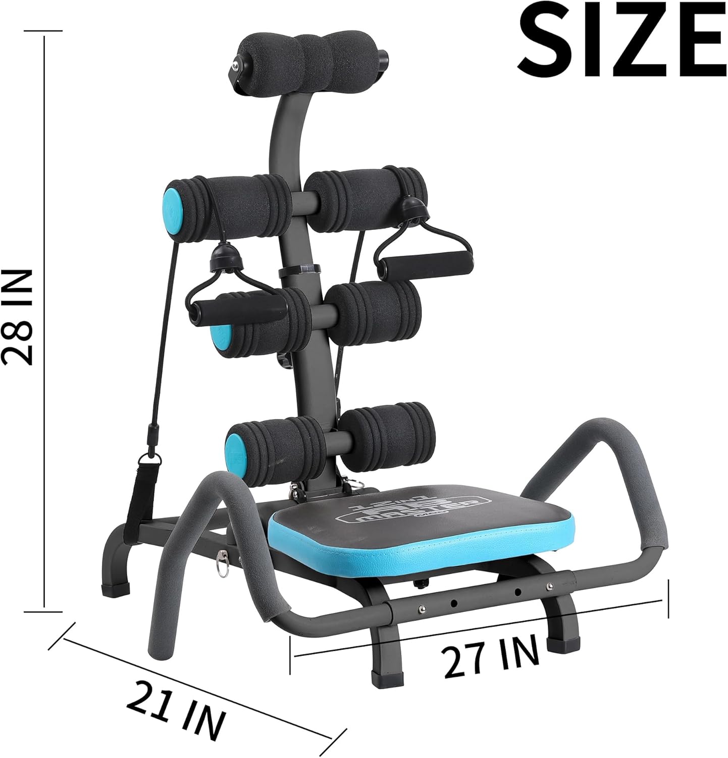 Adjustable Ab Trainer Machine - Multi-Functional Ab Machine for Stomach Workout with Waist Twisting & Core Crunch Training - Home Gym Abdominal Exercise Equipment
