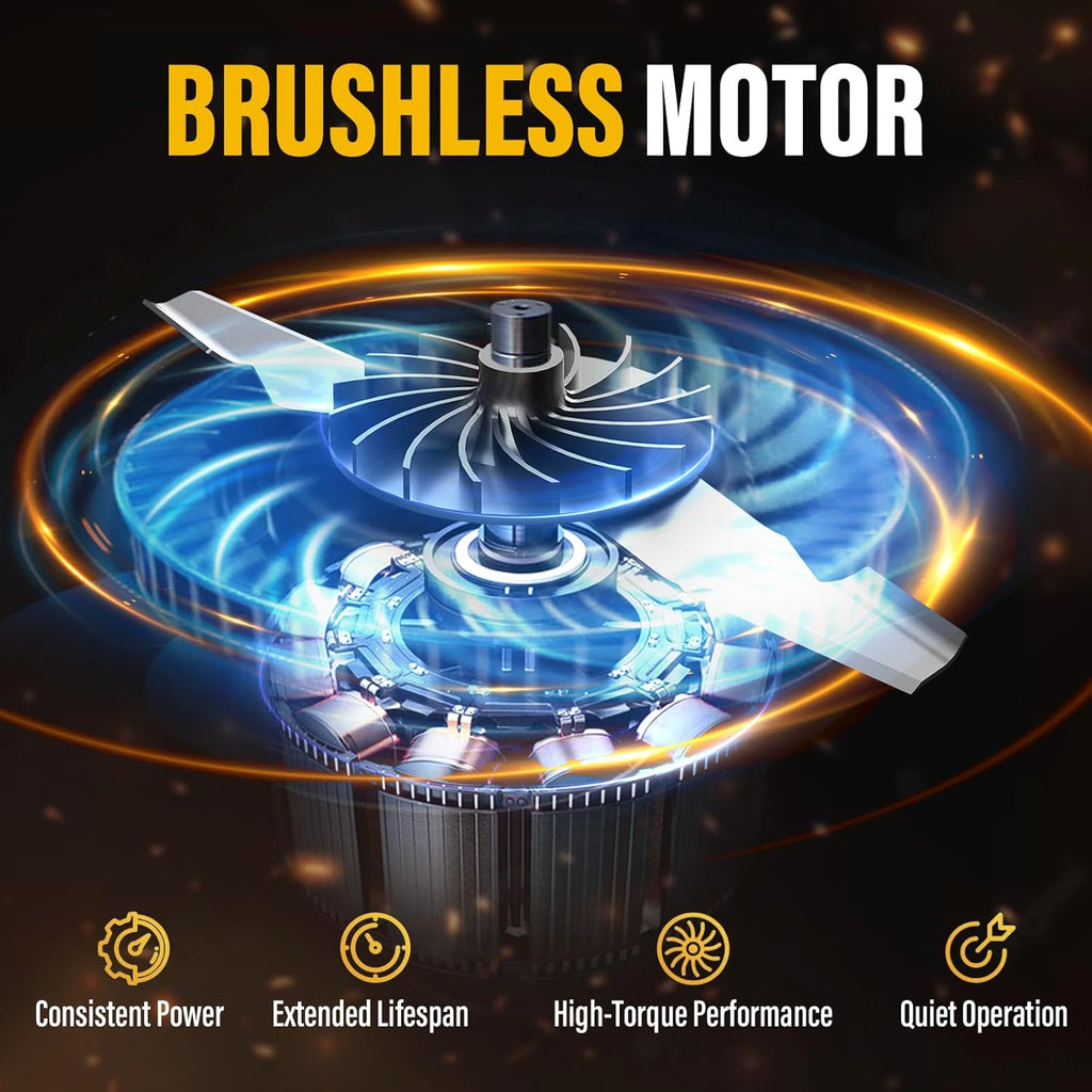 13 Inch Cordless Lawn Mower, Compatible with Dewalt 20V MAX Battery, Brushless Electric Mower with 8 Gallon Grass Bag, 5-Level Height Adjustment, for Small Yard/Garden (Battery Not Included)