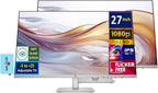 HP Series 5 527sh Monitor (Replaces M27h) 27" 100Hz IPS FHD (1920x1080) 99% sRGB Display  Adjustable Height & Tilt  Flicker Free  Anti-Glare  Black/Silver w/DKZ USB Port Expander (2 Pack)