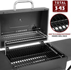 Charcoal Grills Outdoor BBQ Grill with 2 Side Table,Barbecue Grill Smoker with 343 Sq.in.Cooking Area for Outdoor Cooking Backyard Camping Picnics Beach by DNKMOR