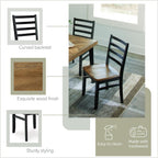 Signature Design by Ashley Blondon Rectangular Dining Room Table Set with 6 Chairs, Chevron Pattern, Tapered Legs, Seats 6, Wood, 60" Long, Brown & Black