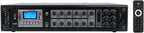 Rockville RCS180-6 180W 6-Zone 70v Commercial Amplifier  Bluetooth  USB/SD/RCA  Mic  Optical Inputs  FM  for Restaurants/Offices