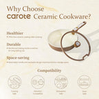 CAROTE 25-Piece Ceramic Cookware Set, Nonstick Pots and Pans Set with Detachable Handle, Non-Toxic Kitchen Cooking Set, Dishwasher & Oven Safe, Induction Compatible, PFAS Free, Chocolate