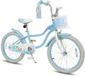 COSTWAY Mermaid Kids Bike, 12/14/16/18/20 Inch Toddler Bike w/Removable Training Wheels, Streamers, Doll Storage Basket, Handbrake & Coaster Brake, Children Kids Bicycle for 3+ Years Old Boys & Girls