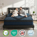 inight 12 Inch King Size Hybrid Mattress, Medium Firm Support for Average Weight (130-230lbs), Supportive Nebulign Foam & Silent Pocket Coils, Fiberglass-Free, CFR 1633 Compliant