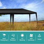 Party Tent, Tents for Parties, Outdoor Gazebo Wedding Patio Camping Carport Canopy Shade Canopy with Removable Sidewalls, Outside Event Tent for Garden, Backyard (10'x20' Six Sides Black)