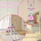 2-in-1 Stair Stepper & Ab Machine, Multi-Function Vertical Climber for Home Gym, Full-Body Cardio & Core Workout Equipment with Adjustable Handlebar, Silent Rollers, 300 LBS Capacity