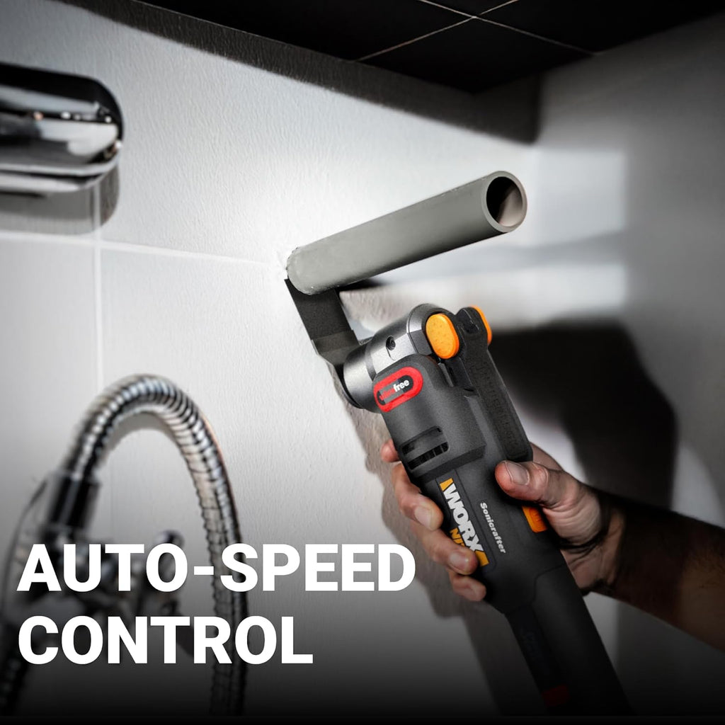 Worx Nitro 20V Cordless Oscillating Multi Tool with 5° Oscillation Angle, VibraFree Technology, Slim-body Design, Tool Only, 23 Pieces Accessories with Carrying Bag, WX698L.9