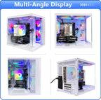 Prebuilt Gaming Desktop Computer | 16G Memory | 512G SSD | AMD Ryzen5 6Cores 3.6G Up to 4.1G | RX 560 4G Graphics Card | Wi-Fi 6 | Gamer PC White