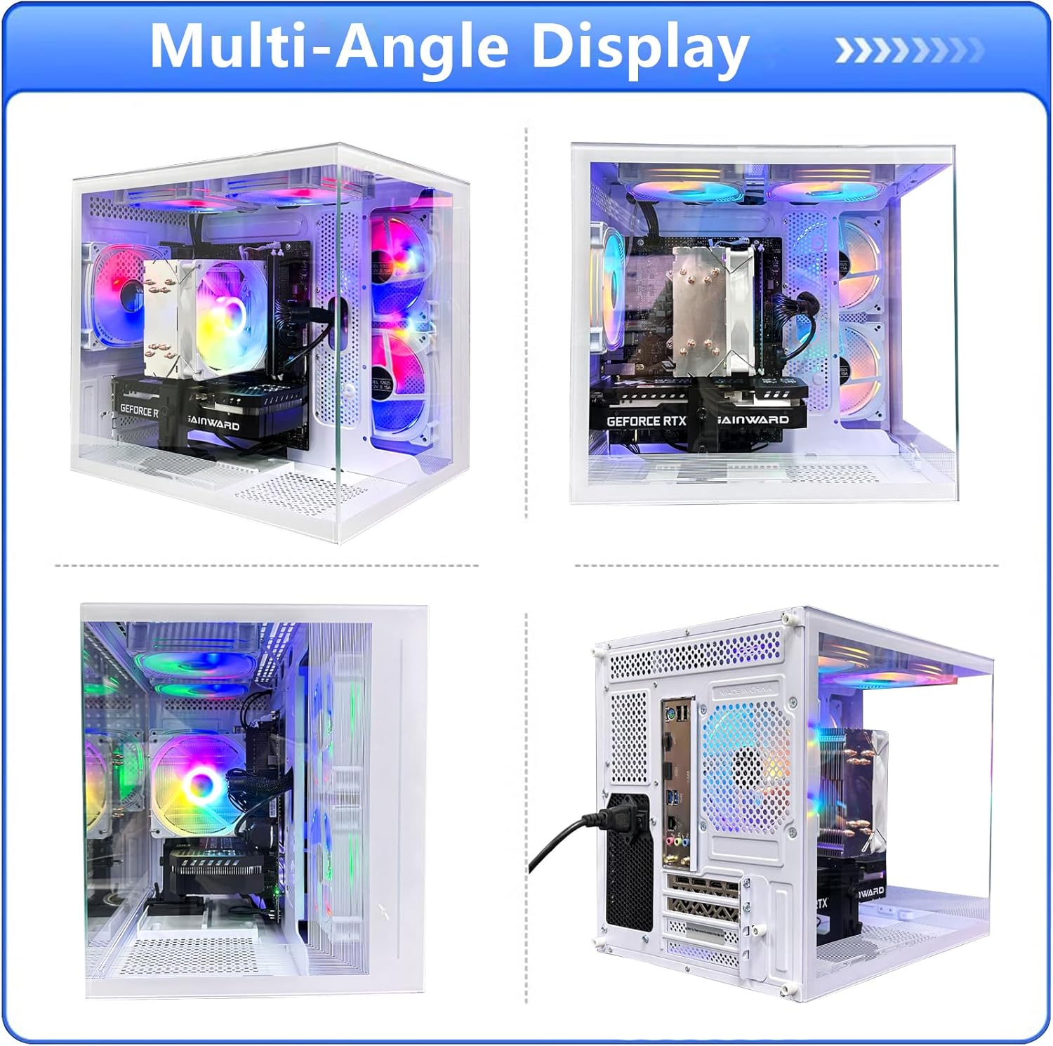 Prebuilt Gaming Desktop Computer | 16G Memory | 512G SSD | AMD Ryzen5 6Cores 3.6G Up to 4.1G | RX 560 4G Graphics Card | Wi-Fi 6 | Gamer PC White