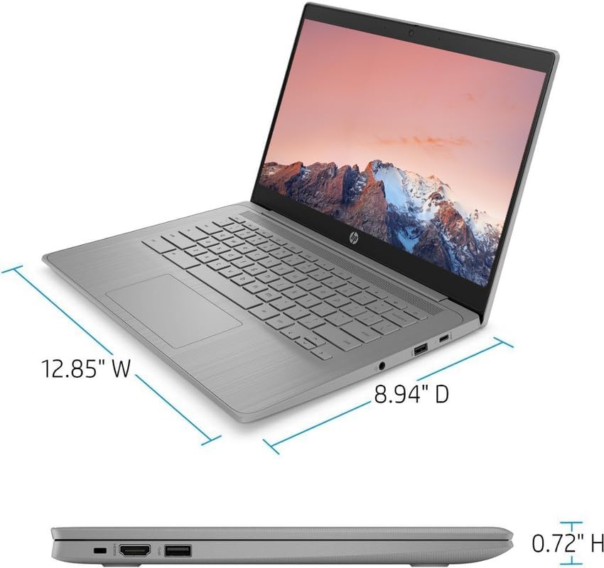 HP Chromebook 14" Business & Student Laptop Computer 4GB RAM 64GB eMMC  4-Cores Intel Celeron  HD Webcam  Long Battery Life  Chrome OS  PLUSERA Earphones