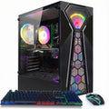 STGAubron Gaming PC Desktop Computer  AMD Ryzen 3 3200G 3.6 GHz  Radeon RX 580 8G  16G RAM  512G SSD  WiFi 6  BT 5.0  RGB Fan x 4  Windows 11 Home