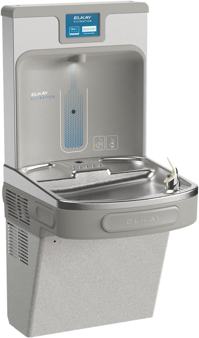 Elkay LZS8WSLP EZH2O Filtered Fountain & Bottle Filling Station, Lt. Gray, 120V