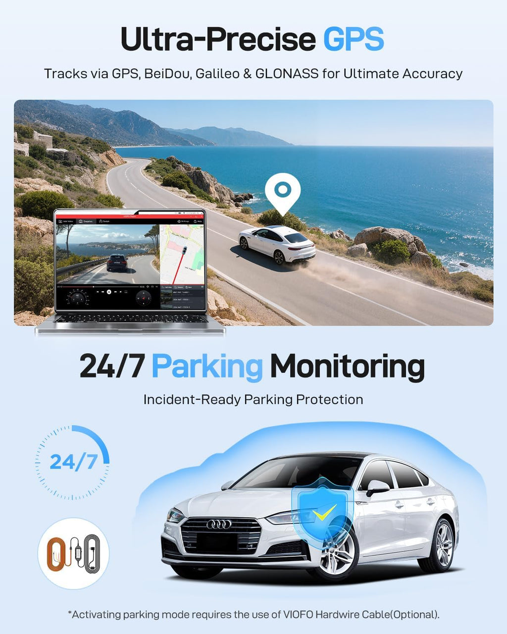 VIOFO A229 Ultra 2CH Dual 4K Dash Cam Front and Rear  Dual STARVIS 2 IMX678 Sensors & 2-Channel 4K HDR  Faster 5GHz Wi-Fi & Precise GPS Car Camera  Voice Control  Super Night Vision 2.0