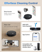 ECOVACS DEEBOT T50 PRO Omni Robot Vacuum and Mop, 3.19” Ultra-Slim, 15,000Pa Suction, ZeroTangle 2.0, TruEdge Edge Cleaning, AIVI 3D Obstacle Avoidance, Auto Mop Wash & Dry, Self-Emptying