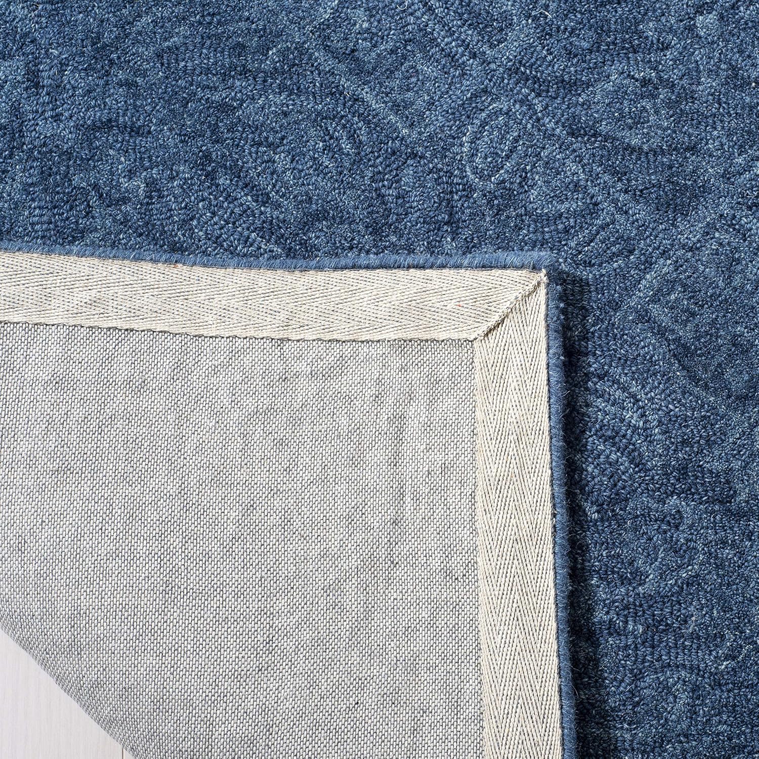 SAFAVIEH Area Rug 8x10 - Dip Dye Collection - Large - Navy Blue, Handmade Wool, Ideal for Living Room, Bedroom, Office, Dining Space (DDY151N)