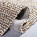 SAFAVIEH Natural Fiber Collection 8' x 10' Natural / Beige NFB553B Handmade Wool & Jute Living Room Dining Bedroom Area Rug