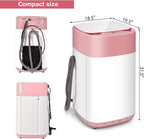 COSTWAY Portable Washing Machine, 8 Lbs Capacity, Built-in Drain Pump, Compact Laundry Washer with 6 Programs, 6 Water Levels, Child Lock, Full-Automatic washer for RV, Dorm, Apartment, Pink