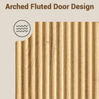 Furniouse Fluted Buffet Cabinet with Storage Sideboard Cabinet with Adjustable Shelf, Modern Accent Cabinet with Fluted Arched Doors for Living Room, Dining Room, Natural Oak