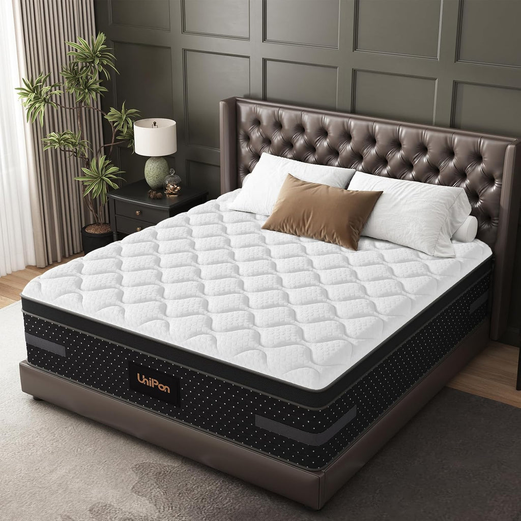 Extra Firm Queen Mattress 12 Inch- Firm Hybrid Mattresses in a Box with Individual Pocket Spring for Motion-Isolation & Pain Relief-Fiberglass Free Bed with 365 Night Trial, CertiPUR-US Certified