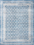 SAFAVIEH Brentwood Collection Area Rug - 9' x 12', Navy & Beige, Traditional Oriental Distressed Design, Non-Shedding & Easy Care, Ideal for High Traffic Areas in Living Room, Bedroom (BNT899N)