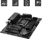 MSI PRO B650M-A WiFi V1 Motherboard, Micro-ATX - Supports AMD Ryzen 9000/8000 / 7000 Series Processors, AM5 - DDR5 Memory Boost 6000+MHz/OC, 2 x PCIe 4.0 x16, 2 x M.2 Gen4, 2.5G LAN