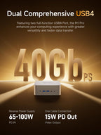 MINISFORUM M1 Pro AI Mini PC Intel Core Ultra 9 285H (16C/16T  Up to 5.4Ghz)  32GB DDR5 1TB SSD  99 TOPS  2xUSB4/HDMI/DP Quad Display  OCuLink  2.5G LAN  Dual Speaker/DMIC  WiFi 7  BT5.4  Arc 140T GPU