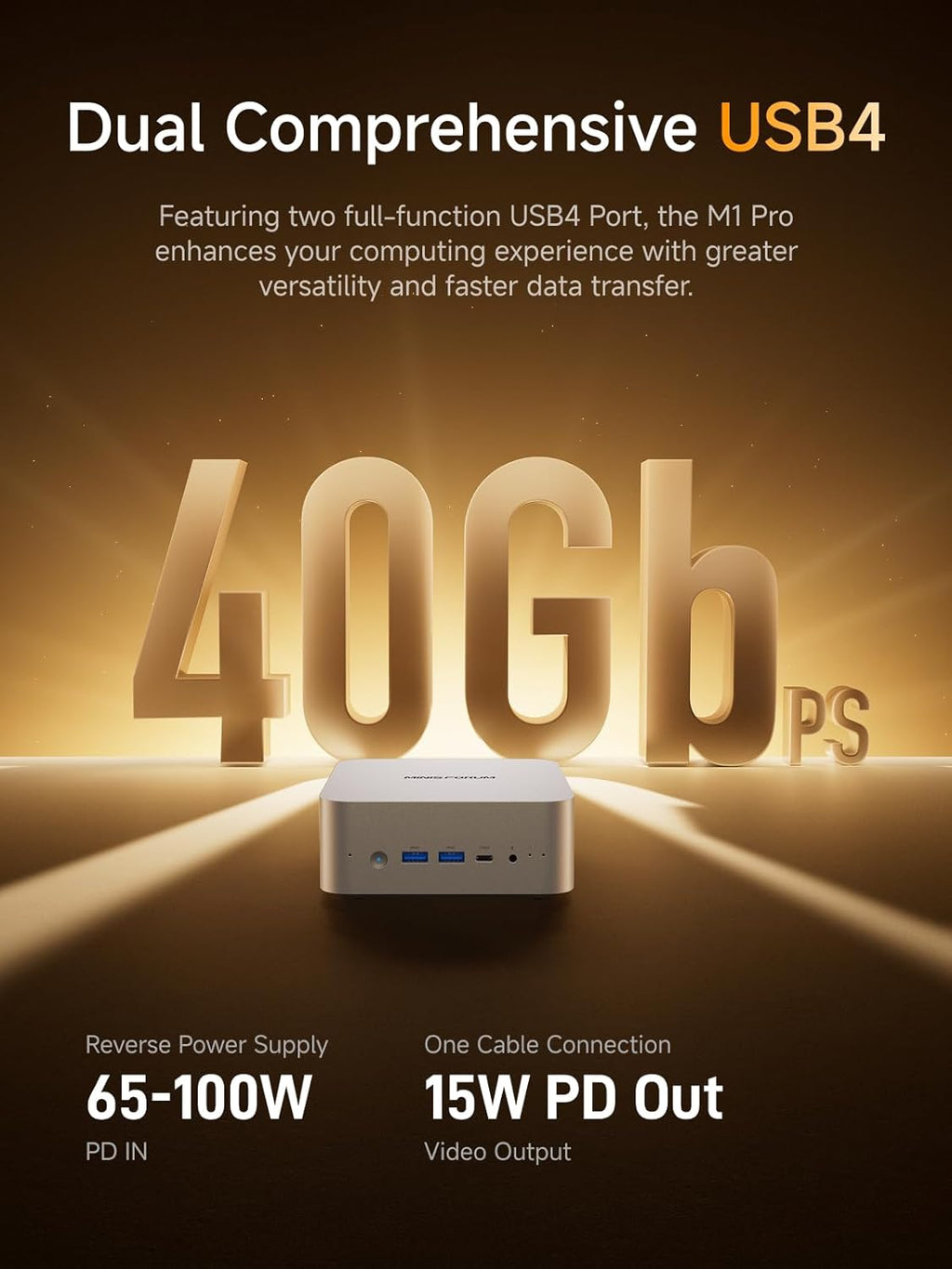 MINISFORUM M1 Pro AI Mini PC Barebone  Intel Core Ultra 9 285H (16C/16T  Up to 5.4Ghz)  99 Tops  Without Storage/OS  2xUSB4/HDMI/DP Quad Display  2.5G LAN  OCuLink  WiFi 7  BT5.4  Arc 140T GPU