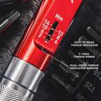 Feedback Sports | Range Click Torque Wrench Set | Adjustable Torque Ratchet Bit Driver [2-14Nm] | 13 S2 Steel Hex & Torx Bits | TPU Protective Carrying Case | Bicycle Tool Kit | Mini Torque Wrench