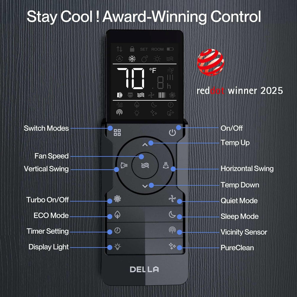 DELLA 18K BTU ODU 2 Zone 12K 12K BTU 24 SEER2 208-230V, Cools Up to 1100 Sq.Ft, Energy Star, Works with Alexa and Wifi, Multi Zone Mini Split AC Pre-Charged Heat Pump, 16ft Installation Kits