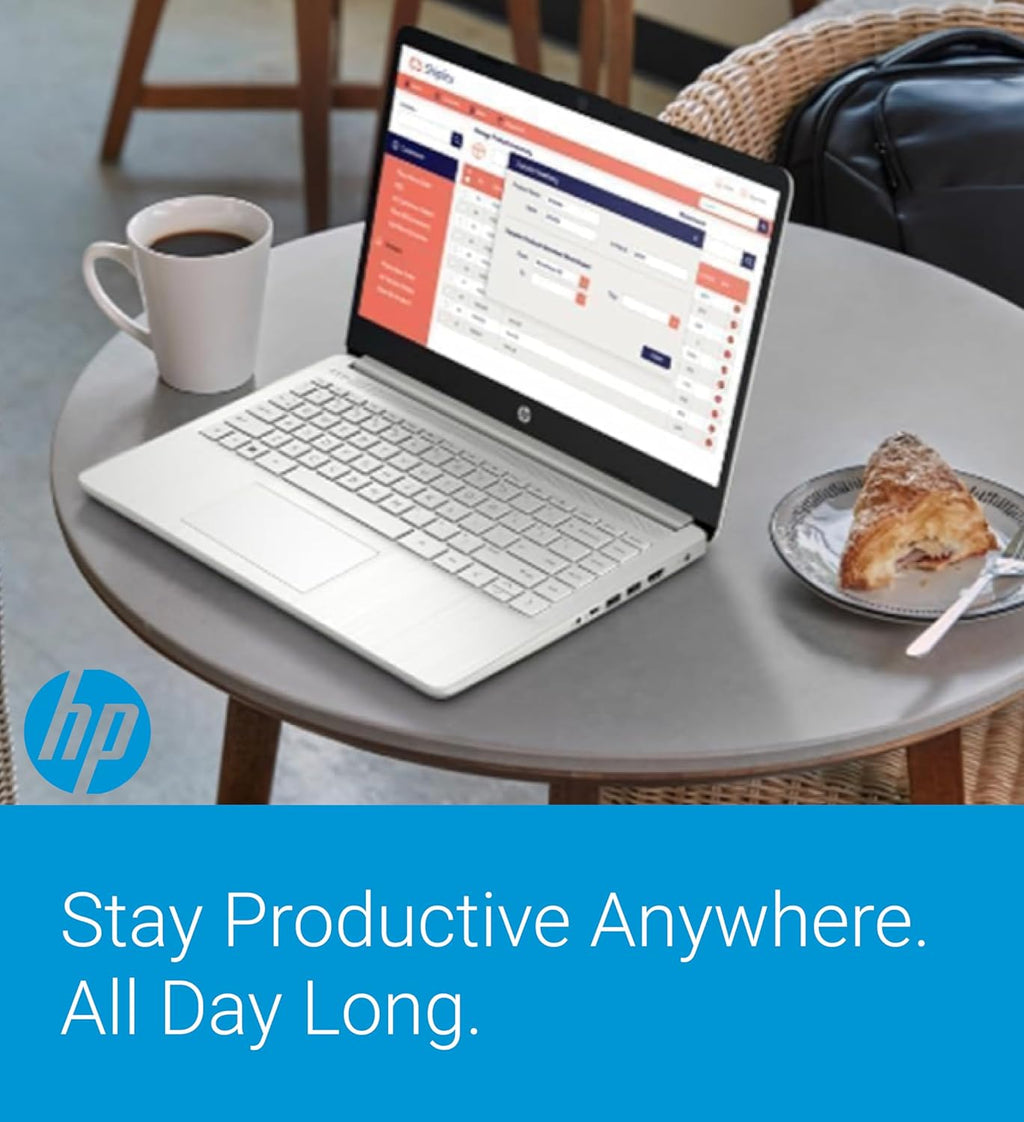 HP 14" Ultra Light Laptop for Student & Home (Intel Quad-Core N4120  4GB RAM  128GB(64GB + 64GB SD)  1-Year Office 365) 11-Hr Long Battery Life  Webcam  WiFi  Win 11 Home in S Mode - Snow White