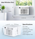 AKIRES Window Air Conditioner, 12,000BTU Air Conditioner Window Unit, Cools up to 550 Sq. Ft, Window AC with Cool, Fan, Dry, Sleep, Energy Saver, and Auto,6 Modes,24H Timer,Easy Install,Home,Office