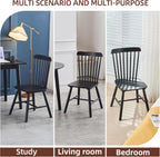 Black Windsor Dining Chairs Set of 4 Wooden Dining Chairs Spindle Back Dining Room Chairs, Modern Farmhouse Solid Wood Kitchen Chairs for Living Room, Restaurant, Cafe