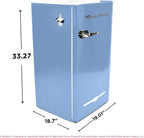 Frigidaire Retro Compact Fridge with Chiller, 3.2 cu ft Countertop Fridge with Built-In Bottle Opener, Compact Refrigerator for Office, Bedroom, Dorm Room or Cabin - 16.5" D x 19" W x 31" H (Blue)