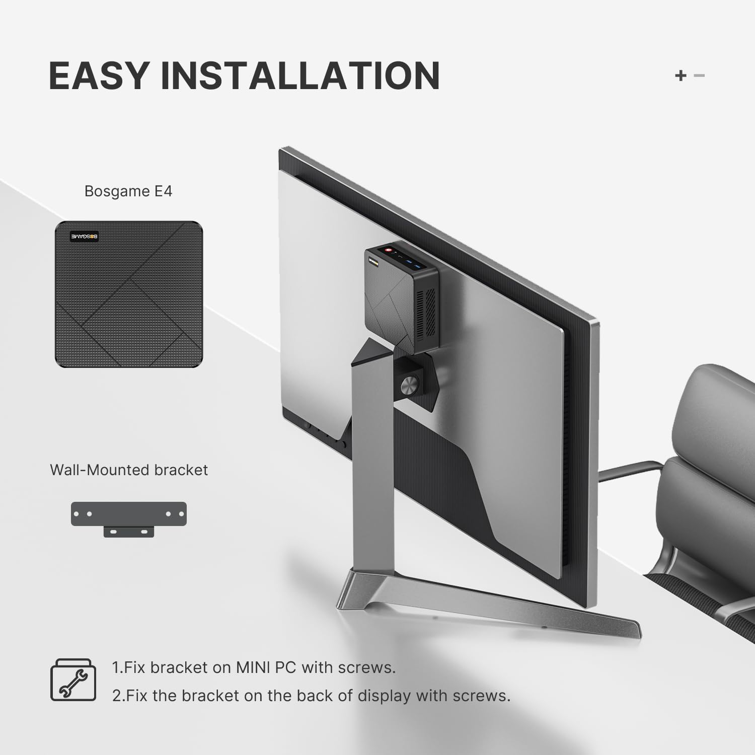 BOSGAME E4 Mini PC  Mini Computers with AMD Ryzen 5 3550H  16GB DDR4 512GB PCIe SSD  Dual RJ45  4K Triple Display  USB-C  USB 3.2  Wi-Fi 5/BT 5.0  Micro Desktop Computers for Office  Home & Streaming