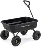 7GCG-NF Heavy-Duty Poly Dump Garden Cart with No-Flat Tires, 7 Cubic Feet, 1200-Pound Capacity, Black, Amazon Exclusive