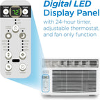 BLACK+DECKER Window Air Conditioner 8000 BTU, AC Window Unit Cools Up to 350 Square Feet, AC Unit with Remote Control, 3 Cooling Speeds and Fan Only Function, BD08WT6, White