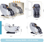MassaMAX MT339 4D Massage Chair  Full Body Shiatsu Recliner with Electric Extendable Footrest  Zero Gravity  SL Track  Deep Yoga Stretch  22 Modes  AI Voice Control  Foot Rollers  and Heating (White)