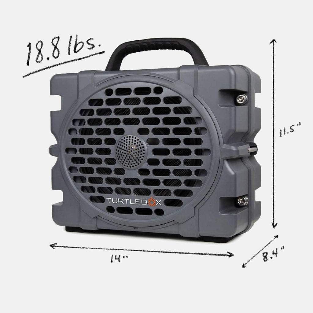 Turtlebox Grande: Loud! Outdoor Portable Bluetooth 5.4 Speaker | Rugged  Waterproof  Ultra-Portable | Plays to 126db  Deep Bass  Shockproof  Unlimited Pairing for Full Stereo Experience  Gray