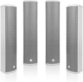 Sound Town Four 70V/100V 4x5 Weather-Resistant Column Array Passive Speakers  with IP55-rated Aluminum Enclosure  for Home & Commercial Installations  Grey (TARVOS-CL45GX4)