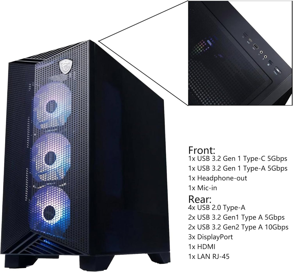 msi Aegis ZS2 AI Gaming Desktop | AMD 8-Core Zen 5 Ryzen 7 9700X | 64GB DDR5 2TB SSD | NVIDIA GeForce RTX 5070 Ti 16GB GDDR7 DLSS4 (Up to 1406 AI Tops) | Liquid Cooling Win11 Pro w/DLCA Accessory