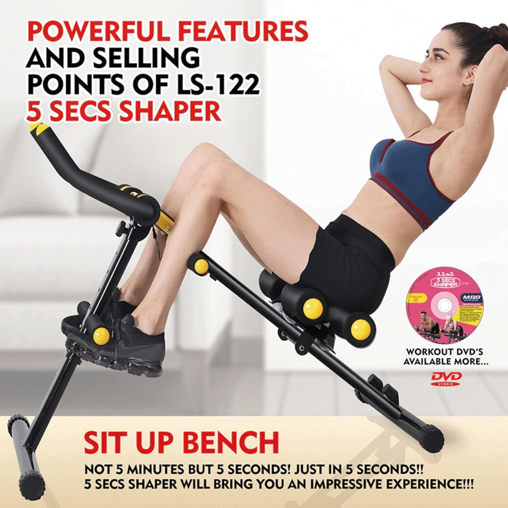 Foldable Ab Workout Machine for Home Gym – Adjustable Core & Waist Trainer for Women, Full Body Abdominal Exercise Equipment with Resistance Bands & LCD Display