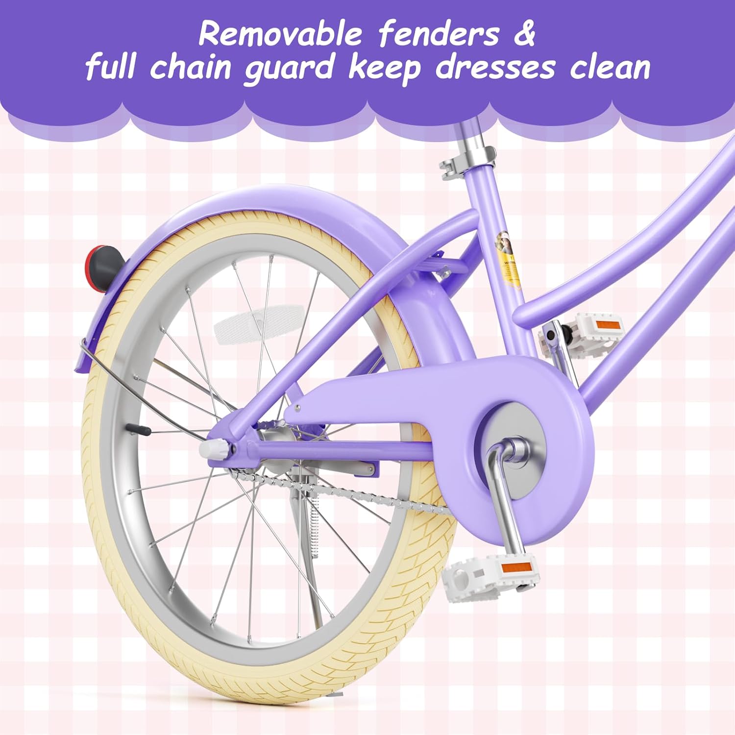 67i Girls Bike with Training Wheels 12/14/16/20 Inch, Toddler Girl Bicycle for Ages 3-12, Bicicleta para Niñas with Basket, Bell, Adjustable Seat & Handlebar, Padded Seat, Chain Guard